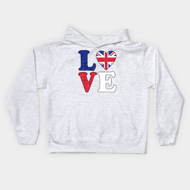 United Kingdom UK Pride Union Jack Flag Kids Hoodie by RW